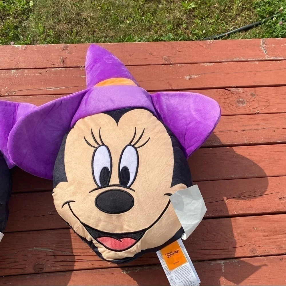 Disney Minnie Mouse Witch Face Throw Pillow Set Bundle Lot NEW Halloween